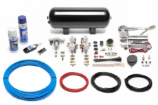 TA-Technix Lufterzeugungskit 380er Viair Kompressor / 11,5L Schwarzer Tank / Anzeige Wei / Schlauch Blau