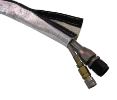 Heat protection hose velcro - silver - 20mm