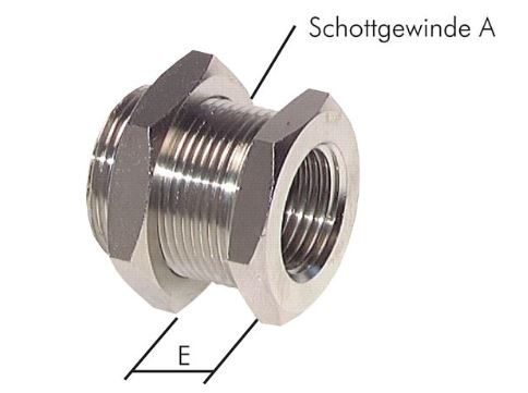 Hooshing Messing Schottverschraubung – 2,5 Cm AG X 2,5 Cm IG, Für Wassertanks, Regentonnen, Aquarien & DIY-Projekte