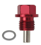 Magnetic oil drain plug made of anodized aluminum
