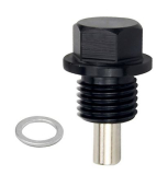 Magnetic oil drain plug made of anodized aluminum